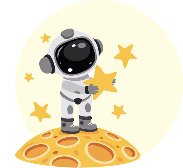 Astronaut holding a star